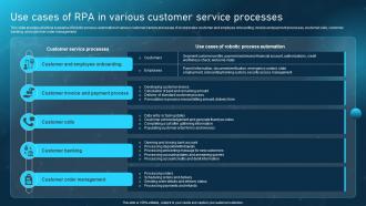 Use Cases Of RPA In Various Customer Service Processes Robotic Process Automation Adoption