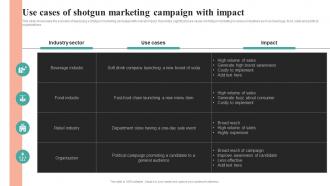 Use Cases Of Shotgun Marketing Campaign With Impact Comprehensive Summary Of Mass MKT SS V