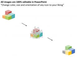 Use cubes with percentage financial analysis diagram flat powerpoint design