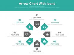 Use eight staged arrow chart with icons flat powerpoint design