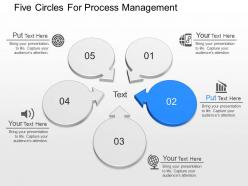 Use five circles for process management powerpoint template