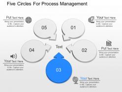 Use five circles for process management powerpoint template