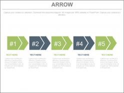 Use five staged arrow diagram for process flow flat powerpoint design