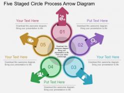 Use five staged circle process arrow diagram flat powerpoint design