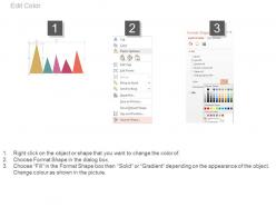 Use five staged mountain chart and icons for business analysis flat powerpoint design