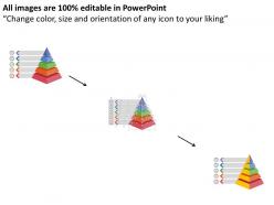 Use five staged pyramid with icons flat powerpoint design