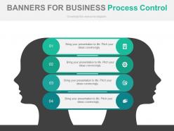 Use four banners for business process control flat powerpoint design