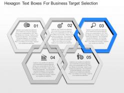 Use hexagon text boxes for business target selection powerpoint template