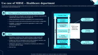 Use MBSE Healthcare Department System Design Optimization Systems Engineering MBSE