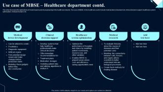 Use MBSE Healthcare Department System Design Optimization Systems Engineering MBSE Visual Downloadable