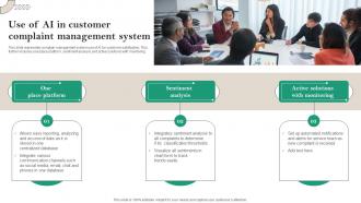 Use Of Ai In Customer Complaint Management System