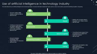 Use Of Artificial Intelligence In Technology Industry