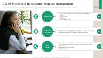 Use Of Blockchain In Customer Complain Management