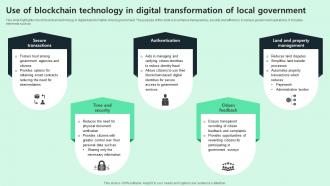 Use Of Blockchain Technology In Digital Transformation Of Local Government