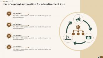 Use Of Content Automation For Advertisement Icon