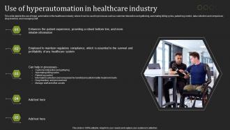 Use Of Hyperautomation In Healthcare Industry Hyperautomation Tools