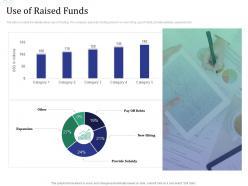 Use of raised funds investment pitch raise funds financial market ppt infographics grid