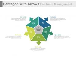 Use pentagon with arrows for team management flat powerpoint design