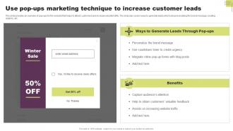 Use Pop Ups Marketing Technique To Increase Customer Guide To Direct Response Marketing