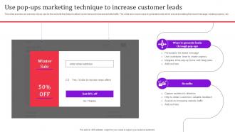 Use Pop Ups Marketing Technique To Increase Direct Response Advertising Techniques MKT SS V