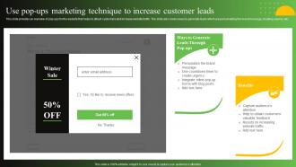 Use Popups Marketing Technique Increase Customer Process To Create Effective Direct MKT SS V