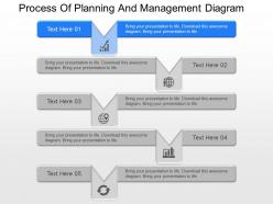 Use process of planning and management diagram powerpoint template
