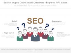 Use search engine optimization questions diagrams ppt slides