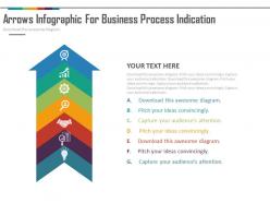 Use seven staged arrow infographics for business process indication flat powerpoint design