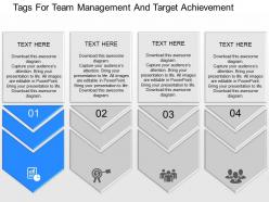 Use tags for team management and target achievement powerpoint template