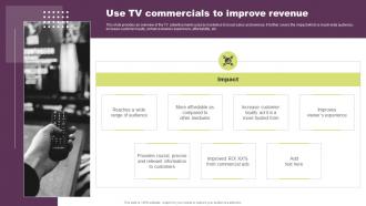 Use TV Commercials To Improve Revenue Guide To Direct Response Marketing