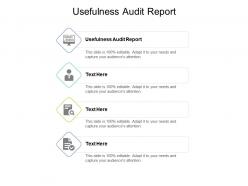 Usefulness audit report ppt powerpoint presentation gallery example introduction cpb