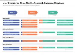 User experience three months research swimlane roadmap