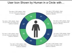User Icon Shown By Human In A Circle With 8 Segments