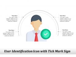 User identification icon with tick mark sign