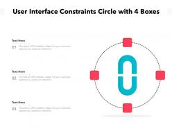 User interface constraints circle with 4 boxes