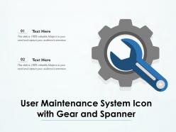 User maintenance system icon with gear and spanner