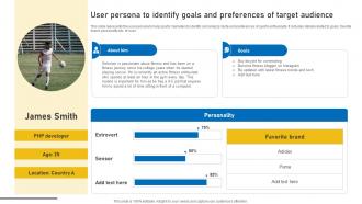 User Persona To Identify Goals And Preferences Sports Event Marketing Plan Strategy SS V