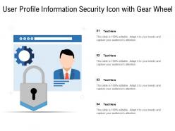 User profile information security icon with gear wheel