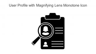 User Profile With Magnifying Lens Monotone Icon In Powerpoint Pptx Png And Editable Eps Format