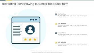 User Rating Icon Showing Customer Feedback Form