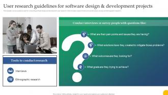 User Research Guidelines For Software Design And Development Projects Design For Software A Playbook