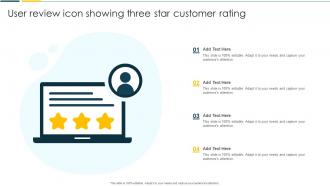 User Review Icon Showing Three Star Customer Rating