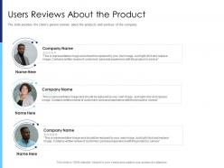 Users Reviews About The Product Raise Funds After Market Investment Ppt Download