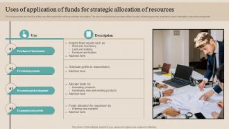 Uses Of Application Of Funds For Strategic Allocation Optimizing Functional Level Strategy SS V