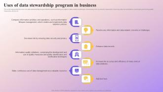 Uses Of Data Stewardship Program In Business Data Subject Area Stewardship Model