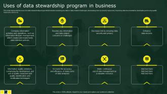 Uses Of Data Stewardship Program In Business Stewardship By Business Process Model