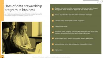 Uses Of Data Stewardship Program In Business Stewardship By Systems Model
