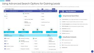 Using Advanced Search Options For Gaining Leads Linkedin Marketing For Startups Ppt Mockup