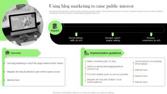 Using Blog Marketing To Raise Public Interest Effective Integrated Marketing Tactics MKT SS V