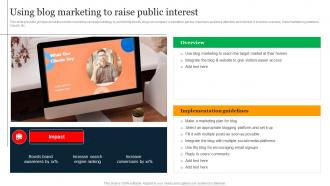 Using Blog Marketing To Raise Public Interest Holistic Business Integration For Providing MKT SS V